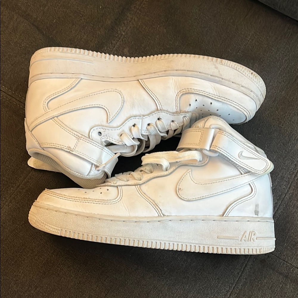 Kids White Nike High-Top Sneakers